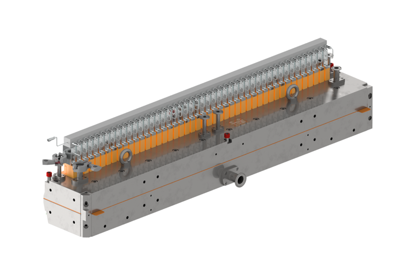 Breitschlitzdüse mit automatischer T-Bar Verstellung über Linearaktuatoren